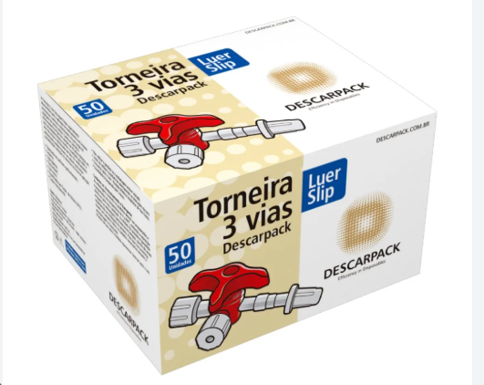 Torneira Descartavel 3 Vias Luer Lock - DESCARPACK
